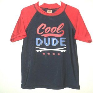 OshKosh Boy's Size 6 Shirt Cool Dude Short Sleeves, Navy & Red Top